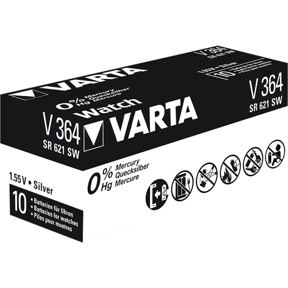 Silberoxid-Knopfzelle 364, Batterie von Varta