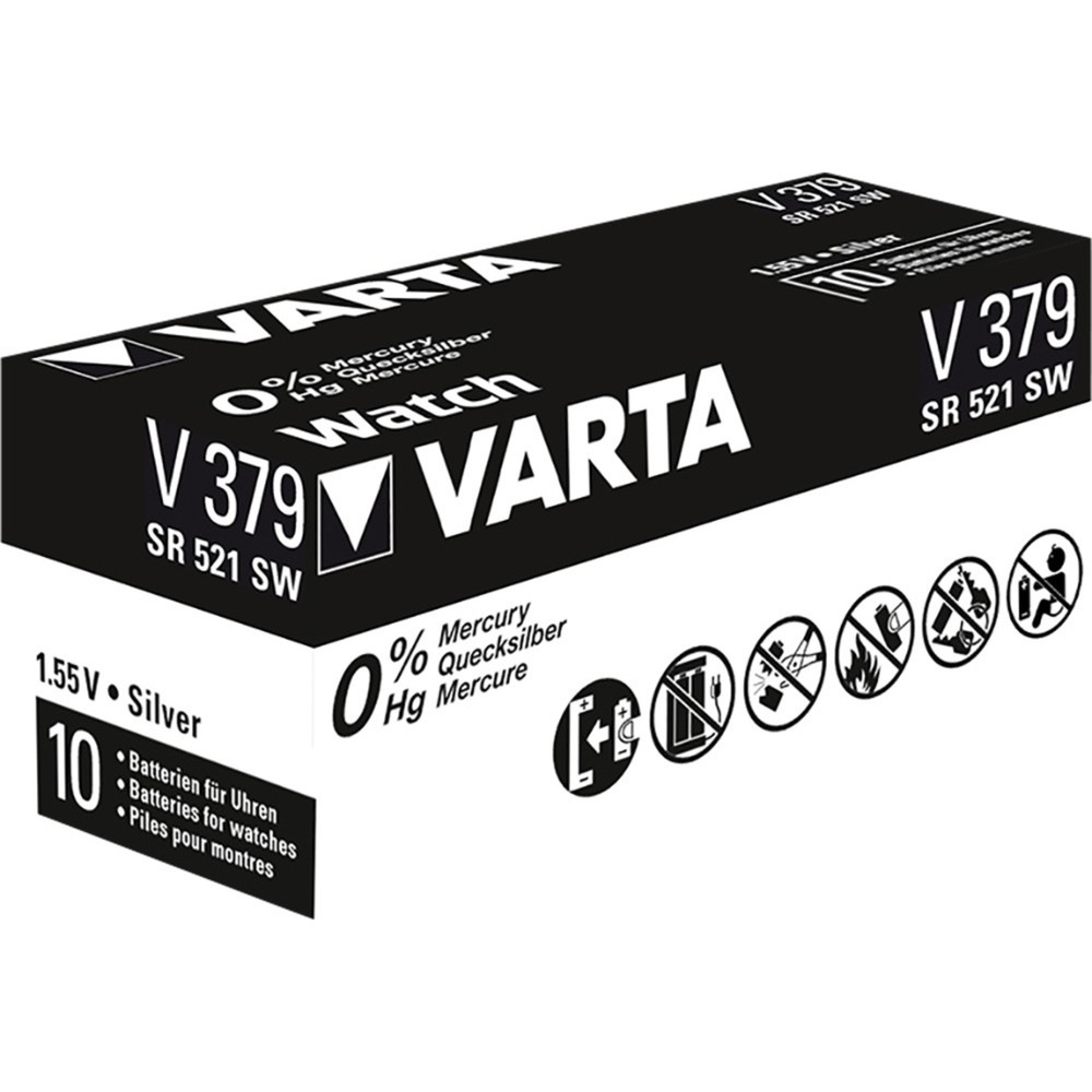 Silberoxid-Knopfzelle 379, Batterie von Varta