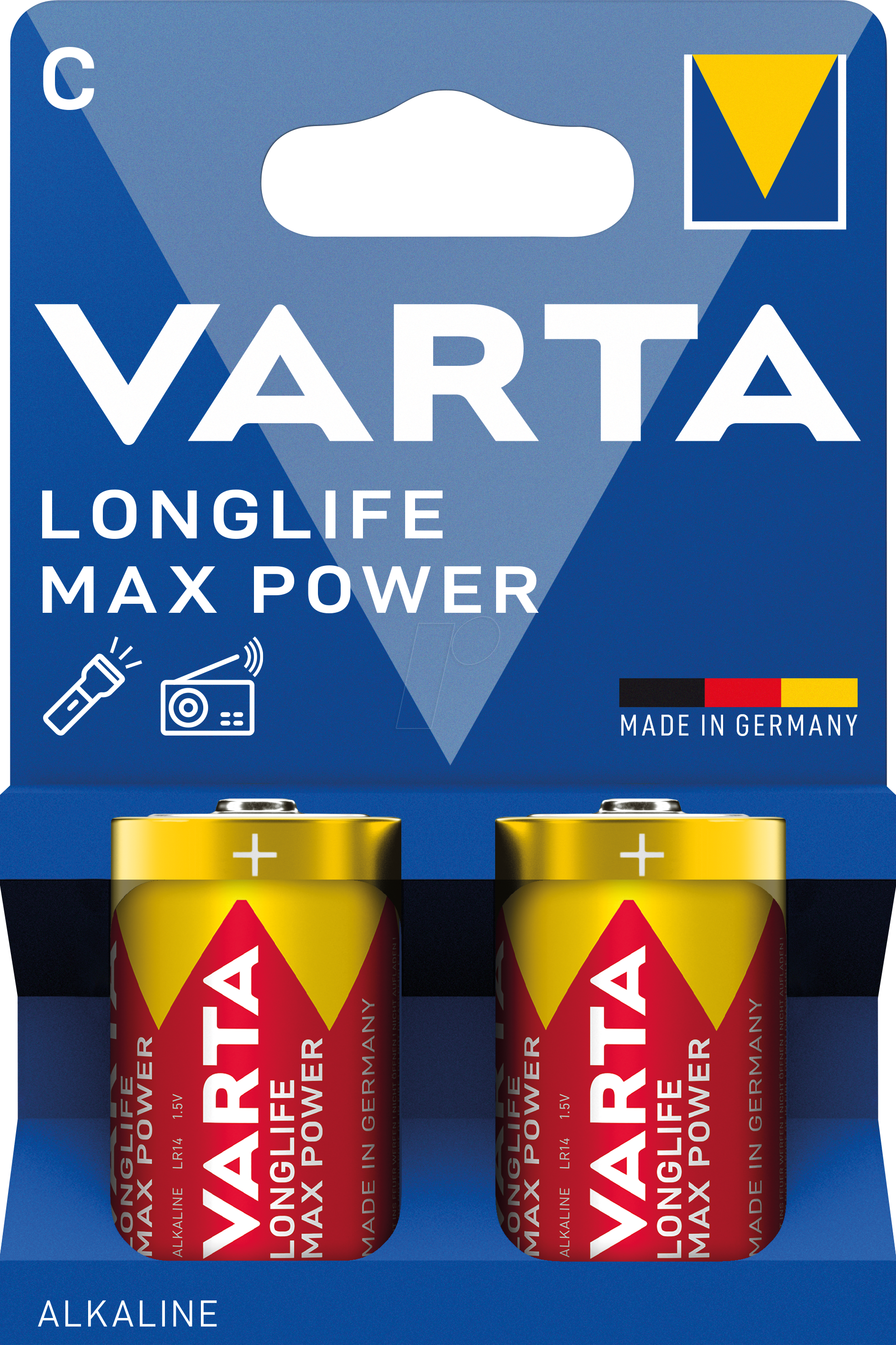 VAR LLMP C 2X - Max Power, Alkaline Batterie, C (Baby), 2er-Pack von Varta