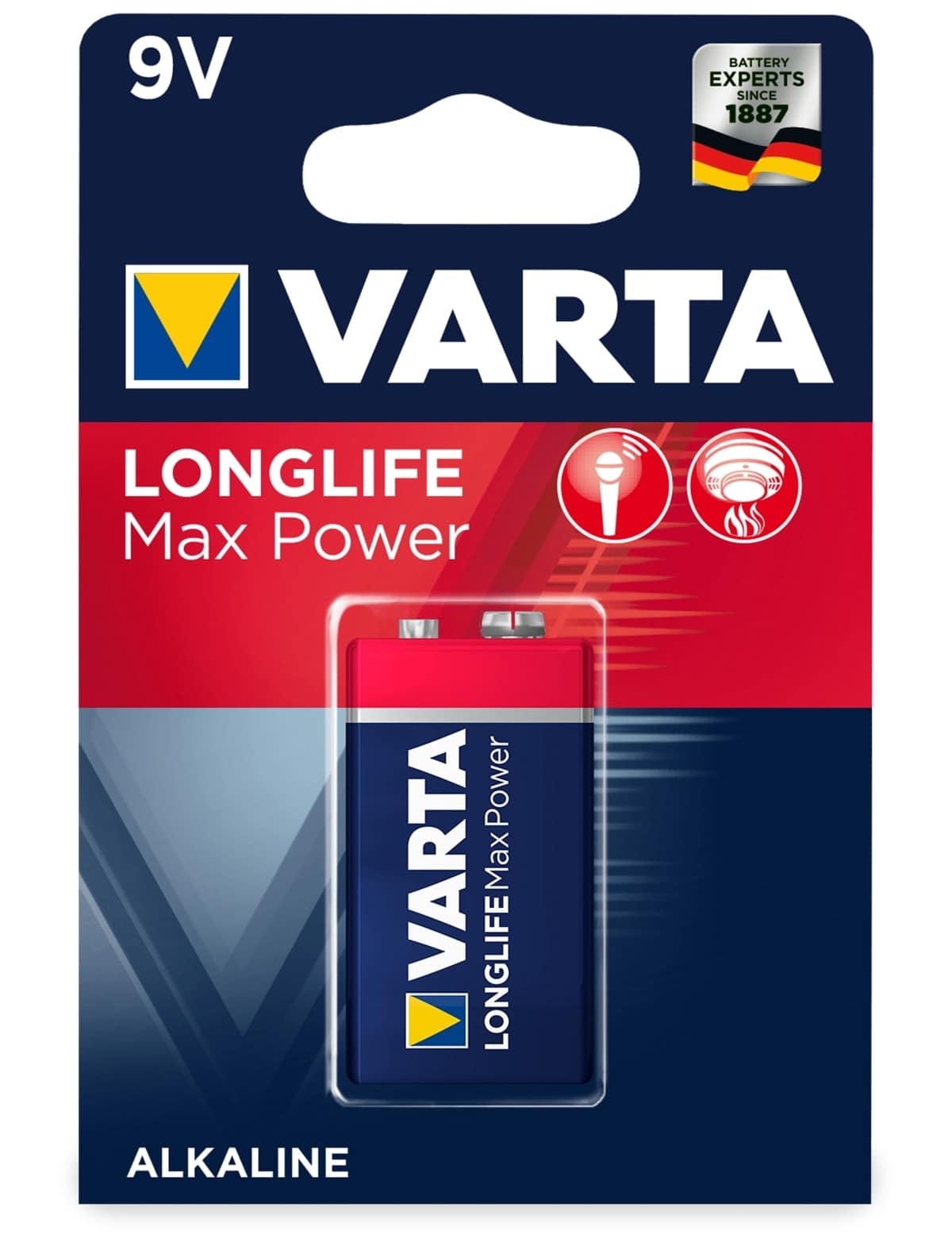 VARTA 9V-Blockbatterie, LONGLIFE, Max Power, 1St. von Varta