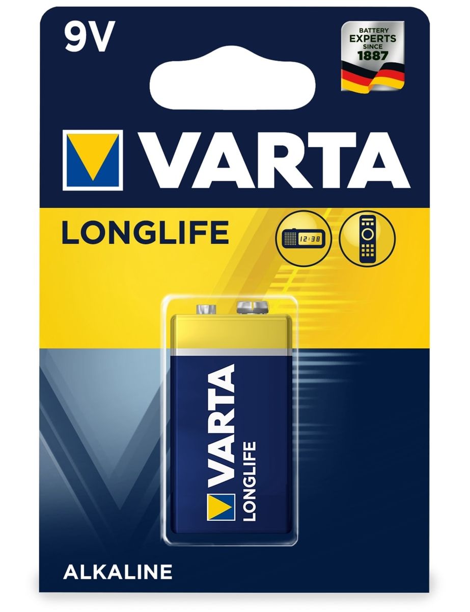 VARTA 9V-Blockbatterie LONGLIFE, 1St.(Blister) von Varta