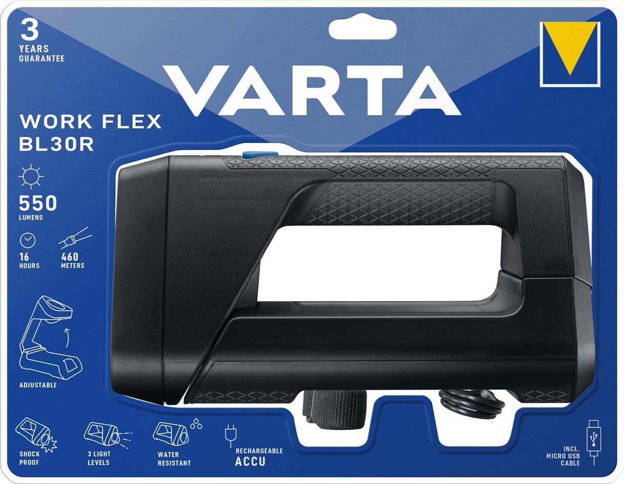 VARTA Akku-Arbeitsleuchte , Work Flex BL30R Light, von Varta