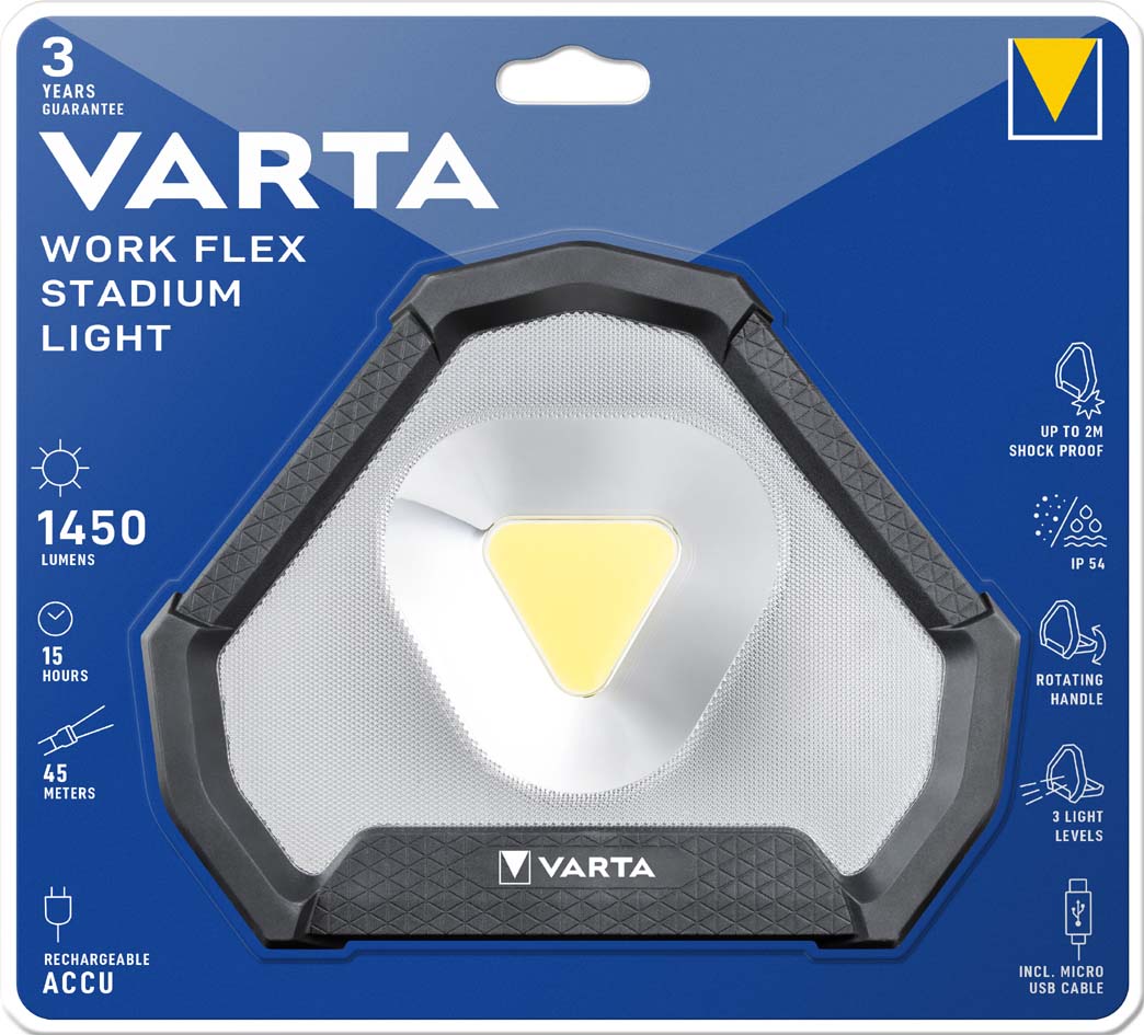 VARTA Akku-Arbeitsleuchte , Work Flex Stadium Light, von Varta