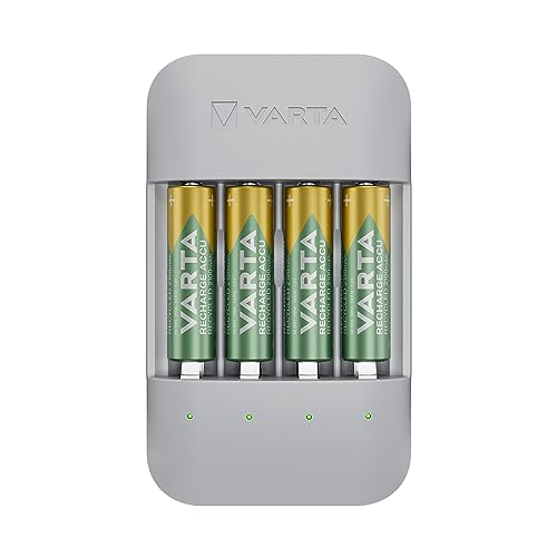 VARTA Akku Ladegerät, inkl. 4x AA 2100mAh, Batterieladegerät für wiederaufladbare AA/AAA Batterien, Eco Charger Pro, Einzelschachtladung, Gehäuse aus 75% recyceltem Material VARTA Akku Ladegerät, inkl. 4x AA 2100mAh, Batterieladegerät für wiederaufladbare AA/AAA Batterien, Eco Charger Pro, Einzelschachtladung, Gehäuse aus 75% recyceltem Material von VARTA