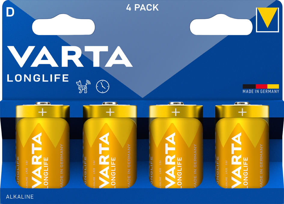 VARTA Alkaline Batterie Longlife, Mono (D), 4er Blister von Varta