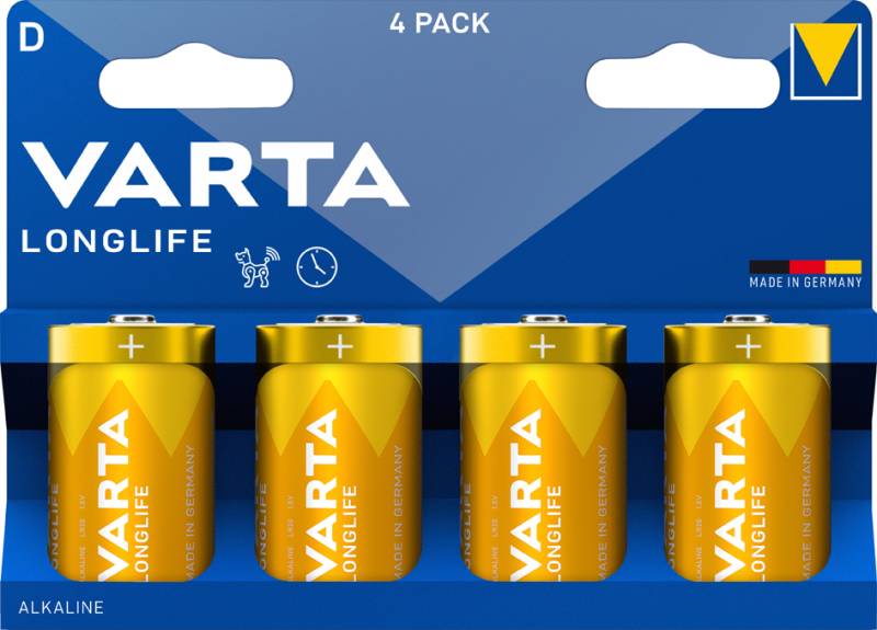 VARTA Alkaline Batterie Longlife, Mono (D), 4er Blister von Varta