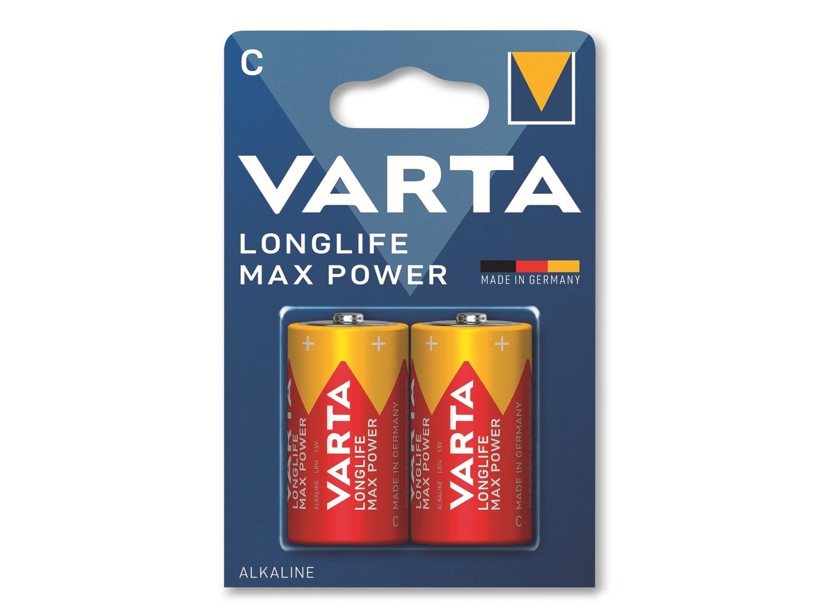 VARTA Batterie Alkaline, Baby, C, LR14, 1.5V, Longlife Max Power, 2 Stück von Varta