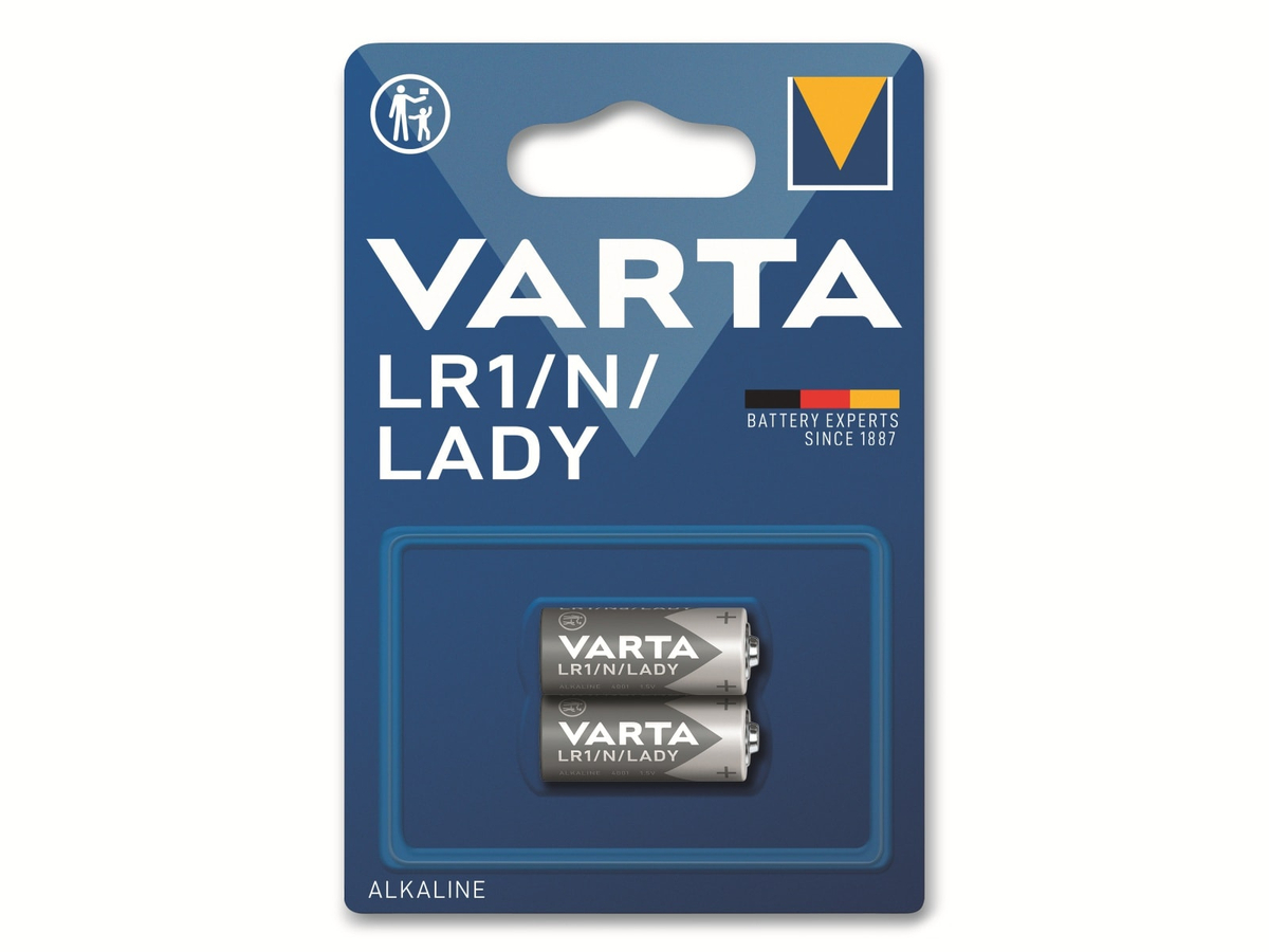 VARTA Batterie Alkaline, LR1, N, LADY, 1.5V, Electronics, 2 Stück von Varta