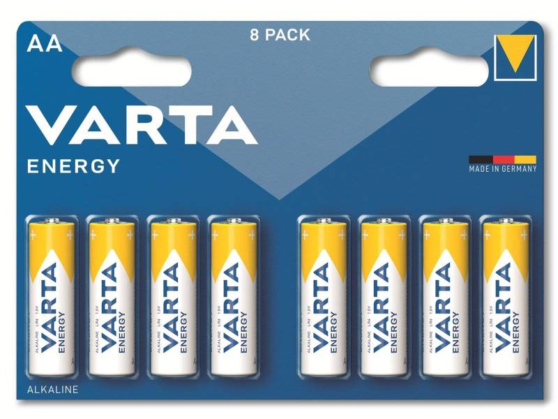 VARTA Batterie Alkaline, Mignon, AA, LR06, 1.5V, Energy, 8 Stück von Varta