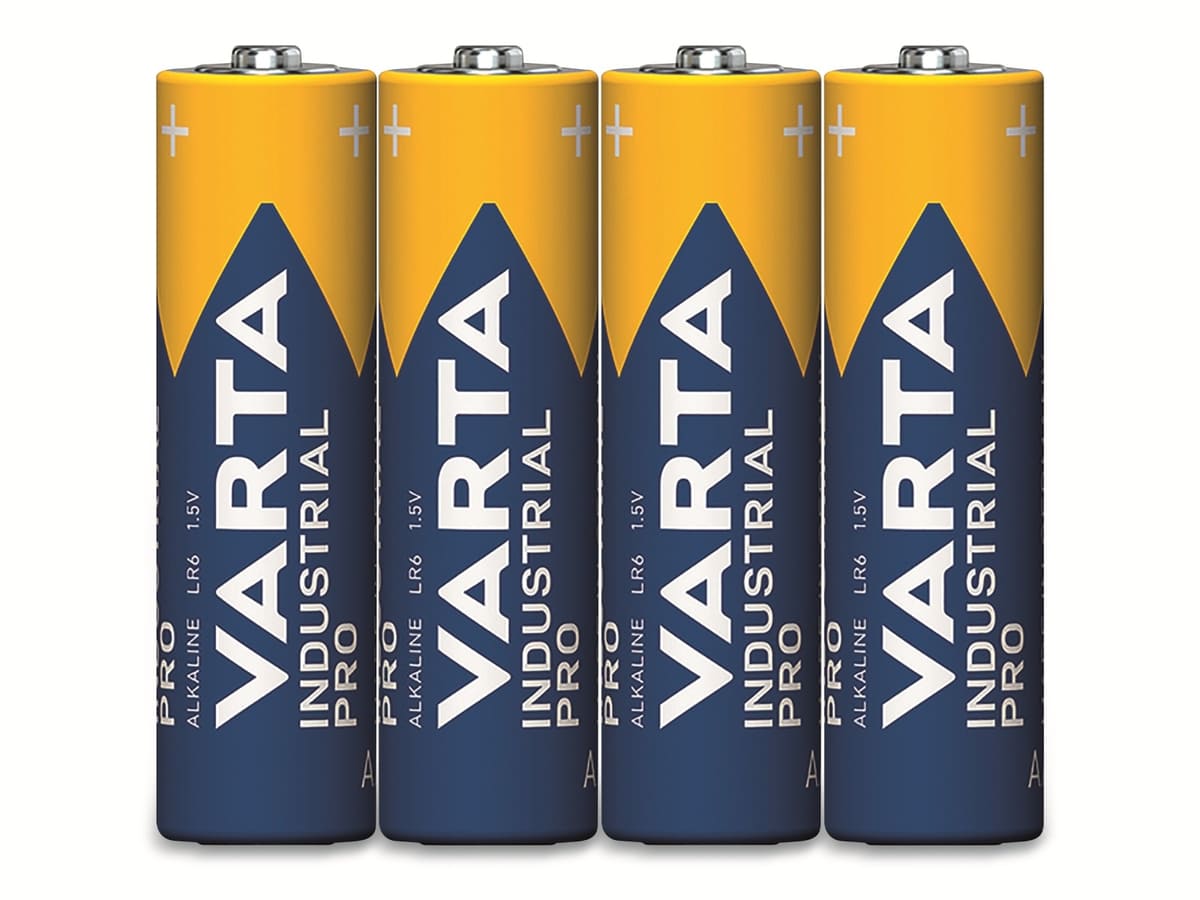 VARTA Batterie Alkaline, Mignon, AA, LR06, 1.5V, Industrial Pro, 4 Stück VARTA Batterie Alkaline, Mignon, AA, LR06, 1.5V, Industrial Pro, 4 Stück von Varta