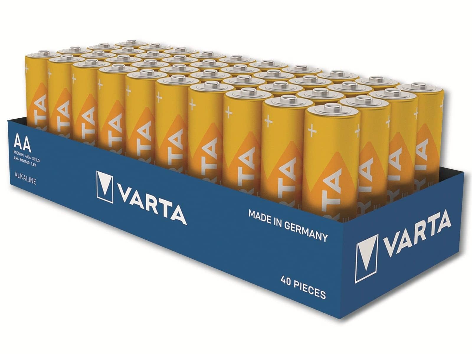 VARTA Batterie Alkaline, Mignon, AA, LR06, 1.5V, Longlife, Tray (40-Pack) von Varta