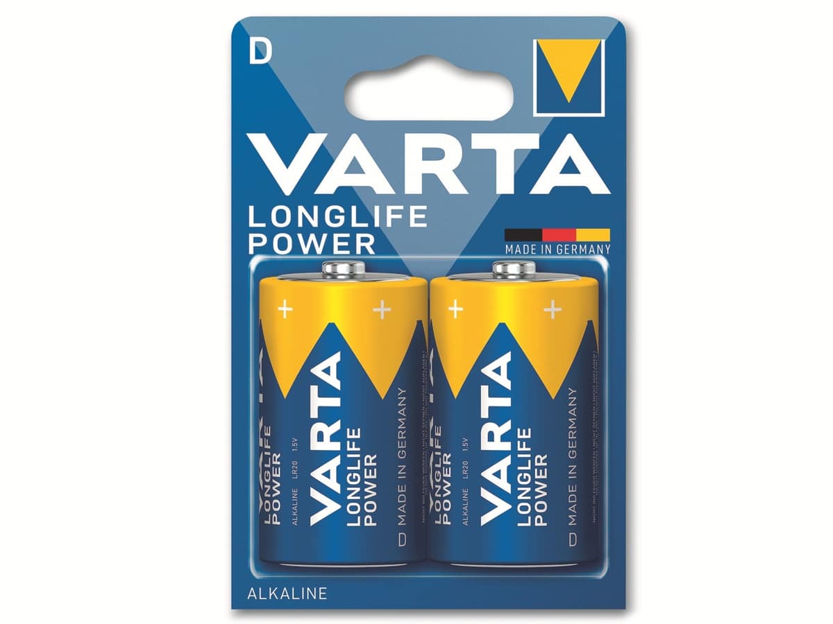 VARTA Batterie Alkaline, Mono, D, LR20, 1.5V, Longlife Power, 2 Stück VARTA Batterie Alkaline, Mono, D, LR20, 1.5V, Longlife Power, 2 Stück von Varta