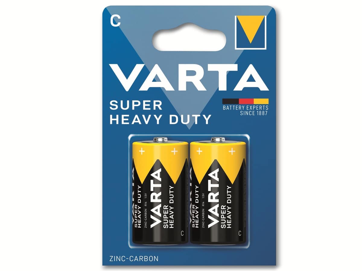 VARTA Batterie Zink-Kohle, Baby, C, R14, 1.5V, Superlife, 2 Stück VARTA Batterie Zink-Kohle, Baby, C, R14, 1.5V, Superlife, 2 Stück von Varta