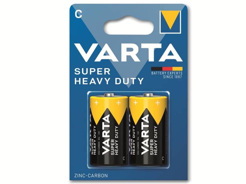 VARTA Batterie Zink-Kohle, Baby, C, R14, 1.5V, Superlife, 2 Stück von Varta
