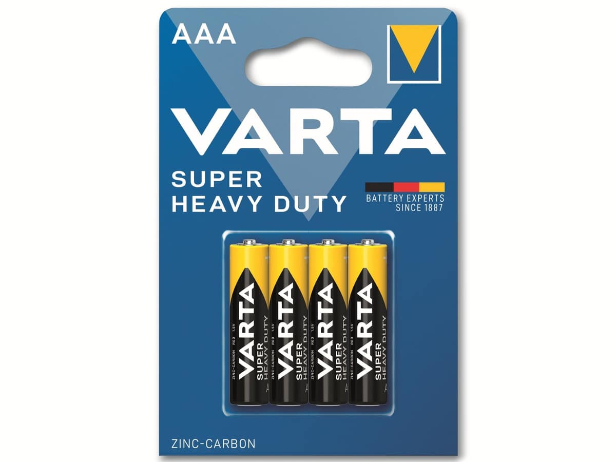 VARTA Batterie Zink-Kohle, Micro, AAA, R03, 1.5V, Superlife, 4 Stück VARTA Batterie Zink-Kohle, Micro, AAA, R03, 1.5V, Superlife, 4 Stück von Varta