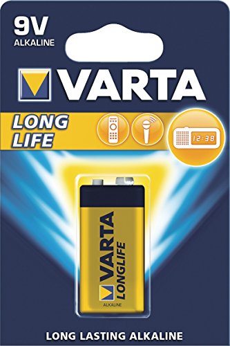 VARTA Batterien 9V Blockbatterie, 1 Stück, Longlife, Alkaline, für Rauchmelder, Brand- & Feuermelder, Mikrofon von Varta