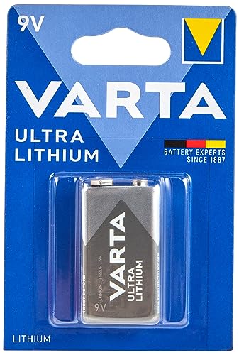 VARTA Batterien 9V Blockbatterie, 1 Stück, Ultra Lithium, hohe Leistung für Rauchmelder, Brand- & Feuermelder, Digitalkamera von Varta
