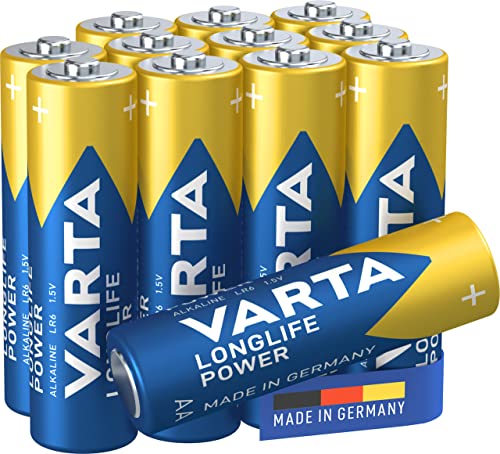 VARTA Batterien AA, 12 Stück, Longlife Power, Alkaline, 1,5V, für Spielzeug, Funkmäuse, Taschenlampen, Made in Germany von Varta