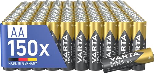 VARTA Batterien AA, 150 Stück, Power on Demand, Alkaline, 1,5V, Vorratspack, smart, flexibel, leistungsstark, ideal für Computerzubehör, Smart Home Geräte, Made in Germany [Exklusiv bei Amazon] von Varta