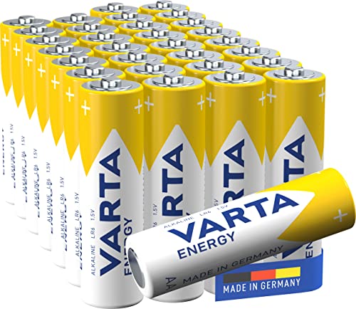 VARTA Batterien AA, 30 Stück, Energy, Alkaline, 1,5V, Verpackung zu 80% recycelt, für einfachen Grundbedarf, Made in Germany von Varta