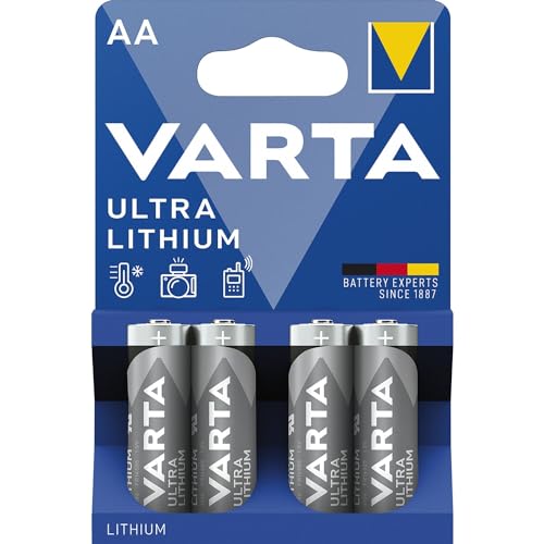VARTA Batterien AA, 4 Stück, Ultra Lithium, 1,5V, ideal für Digitalkamera, Spielzeug, GPS Geräte, Sport- & Outdoor-Einsätze von Varta