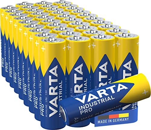 VARTA Batterien AA, Industrial Pro, Alkaline Batterie, 1,5V, Vorratspack in umweltschonender Verpackung, Made in Germany [Exklusiv bei Amazon] 40 Stück von Varta