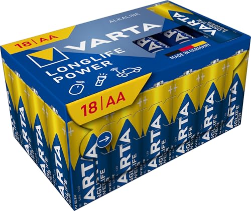 VARTA Batterien AAA, 12 Stück, Longlife Power, Alkaline, 1,5V, für Spielzeug, Funkmäuse, Taschenlampen, Made in Germany von Varta