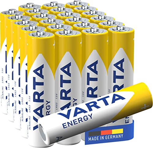 VARTA Batterien AAA, 24 Stück, Energy, Alkaline, 1,5V, Verpackung zu 80% recycelt, für einfachen Grundbedarf, Made in Germany von Varta