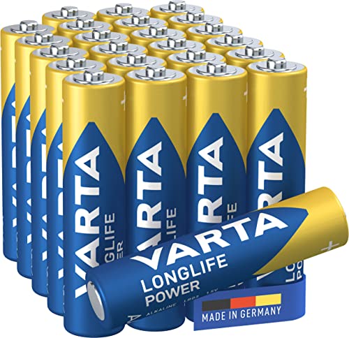 VARTA Batterien AAA, 24 Stück, Longlife Power, Alkaline, 1,5V, für Spielzeug, Funkmäuse, Taschenlampen, Made in Germany VARTA Batterien AAA, 24 Stück, Longlife Power, Alkaline, 1,5V, für Spielzeug, Funkmäuse, Taschenlampen, Made in Germany von VARTA