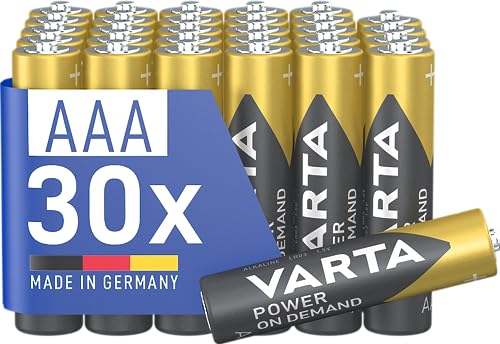 VARTA Batterien AAA, 30 Stück, Power on Demand, Alkaline, 1,5V, Vorratspac, smart, flexibel, leistungsstark, ideal für Computerzubehör, Smart Home Geräte, Made in Germany [Exklusiv bei Amazon] von Varta