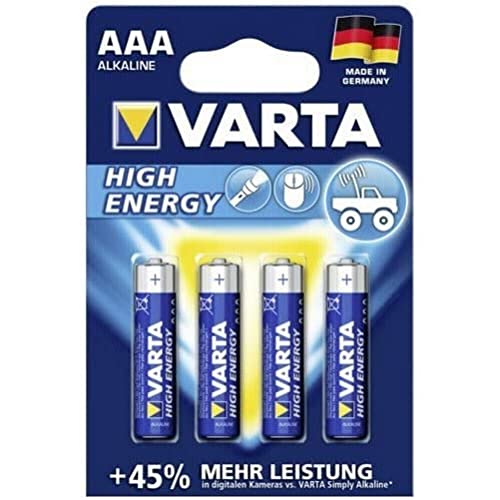 VARTA Batterien AAA, 4 Stück, Longlife Power, Alkaline, 1,5V, für Spielzeug, Funkmäuse, Taschenlampen, Made in Germany VARTA Batterien AAA, 4 Stück, Longlife Power, Alkaline, 1,5V, für Spielzeug, Funkmäuse, Taschenlampen, Made in Germany von VARTA
