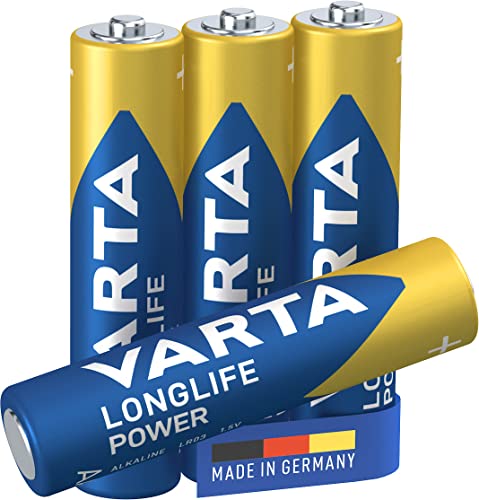 VARTA Batterien AAA, 4 Stück, Longlife Power, Alkaline, 1,5V, ideal für Spielzeug, Funkmaus, Taschenlampen, Made in Germany VARTA Batterien AAA, 4 Stück, Longlife Power, Alkaline, 1,5V, ideal für Spielzeug, Funkmaus, Taschenlampen, Made in Germany von Varta