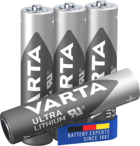 VARTA Batterien AAA, 4 Stück, Ultra Lithium, 1,5V, ideal für Digitalkamera, Spielzeug, GPS Geräte, Sport- & Outdoor-Einsätze von Varta