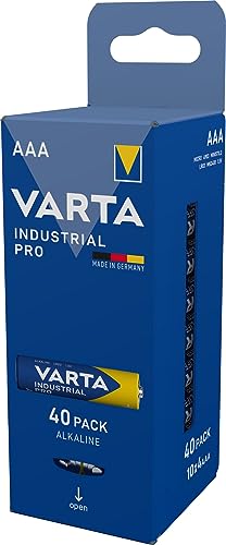 VARTA Batterien AAA, 40 Stück, Industrial Pro, Alkaline Batterie, 1,5V, Vorratspack, Made in Germany Tray-Vorratspack von Varta