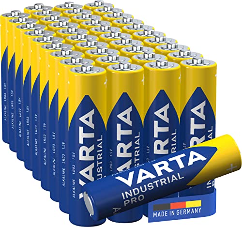 VARTA Batterien AAA, 40 Stück, Industrial Pro, Alkaline Batterie, 1,5V, Vorratspack in umweltschonender Verpackung, Made in Germany [Exklusiv bei Amazon] von Varta