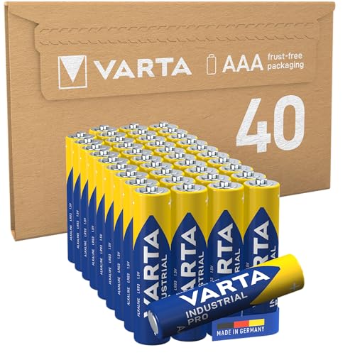 VARTA Batterien AAA, 40 Stück, Industrial Pro, Alkaline Batterie, 1,5V, Vorratspack in umweltschonender Verpackung, Made in Germany [Exklusiv bei Amazon] von Varta