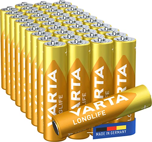 VARTA Batterien AAA, 40 Stück, Longlife, Alkaline, 1,5V, für Fernbedienungen, Radios, Uhren, Made in Germany VARTA Batterien AAA, 40 Stück, Longlife, Alkaline, 1,5V, für Fernbedienungen, Radios, Uhren, Made in Germany von VARTA