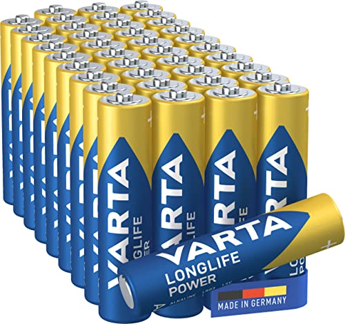 VARTA Batterien AAA, 40 Stück, Longlife Power, Alkaline, 1,5V, für Spielzeug, Funkmäuse, Taschenlampen, Made in Germany von Varta
