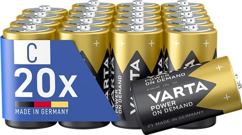 VARTA Batterien C Baby, 20 Stück, Power on Demand, Alkaline, Vorratspack, smart, flexibel, leistungsstark, ideal für Computerzubehör, Smart Home Geräte, Made in Germany [Exklusiv bei Amazon] von Varta