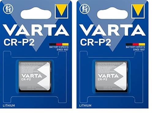 VARTA Batterien CR-P2 Lithium Rundzelle, 1 Stück, 6V, Spezialbatterien für elektronische Geräte, mit langanhaltender, höchster Leistung (Packung mit 2) von Varta