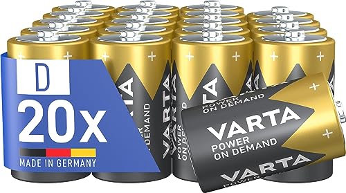 VARTA Batterien D Mono, 20 Stück, Power on Demand, Alkaline, Vorratspack, smart, flexibel, leistungsstark, ideal für Computerzubehör, Smart Home Geräte, Made in Germany [Exklusiv bei Amazon] von Varta