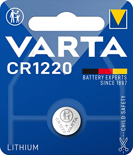 VARTA Batterien Knopfzelle CR1220, 1 Stück, Lithium Coin, 3V, kindersichere Verpackung, für elektronische Kleingeräte - Autoschlüssel, Fernbedienungen, Waagen von Varta