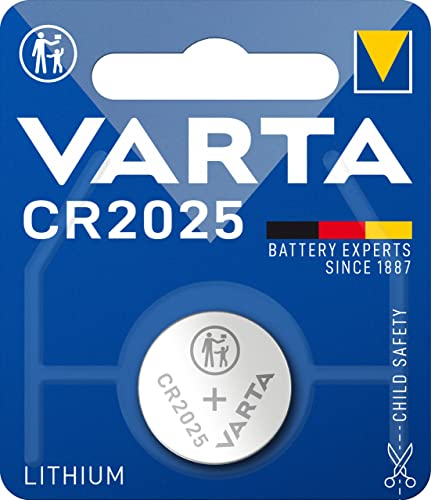 VARTA Batterien Knopfzelle CR2025, 1 Stück, Lithium Coin, 3V, kindersichere Verpackung, für elektronische Kleingeräte - Autoschlüssel, Fernbedienungen, Waagen VARTA Batterien Knopfzelle CR2025, 1 Stück, Lithium Coin, 3V, kindersichere Verpackung, für elektronische Kleingeräte - Autoschlüssel, Fernbedienungen, Waagen von Varta