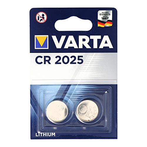 VARTA Batterien Knopfzelle CR2025, 2 Stück, Lithium Coin, 3V, kindersichere Verpackung, für elektronische Kleingeräte - Autoschlüssel, Fernbedienungen, Waagen von VARTA