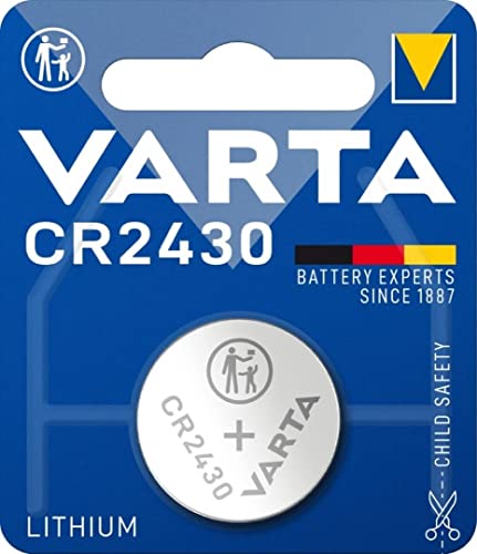 VARTA Batterien Knopfzelle CR2430, 1 Stück, Lithium Coin, 3V, kindersichere Verpackung, für elektronische Kleingeräte - Autoschlüssel, Fernbedienungen, Waagen von Varta