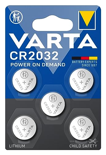 VARTA Batterien Knopfzellen CR2032, 5 Stück, Power on Demand, Lithium, 3V, kindersichere Verpackung, für Smart Home Geräte, Autoschlüssel und weitere Anwendungen VARTA Batterien Knopfzellen CR2032, 5 Stück, Power on Demand, Lithium, 3V, kindersichere Verpackung, für Smart Home Geräte, Autoschlüssel und weitere Anwendungen von VARTA