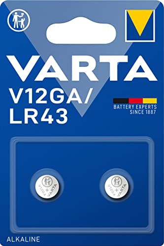 VARTA Batterien Knopfzellen V12GA/LR43, 2 Stück, Alkaline Special, 1,5V, für Spielsachen, Taschenrechner, Messgeräte, kompakt mit langanhaltender & hoher Leistung von Varta