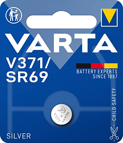 VARTA Batterien V371/SR69 Knopfzelle, 1 Stück, Silver Coin, 1,55V, für elektronische Kleingeräte - Uhren, Autoschlüssel, Fernbedienungen, Waagen, Made in Germany von Varta