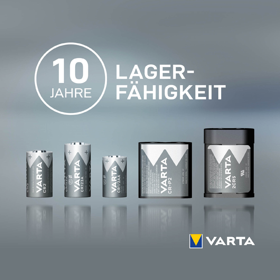 VARTA Foto-Batterie , LITHIUM, , CR123A, 3,0 Volt, 2er Blister von Varta