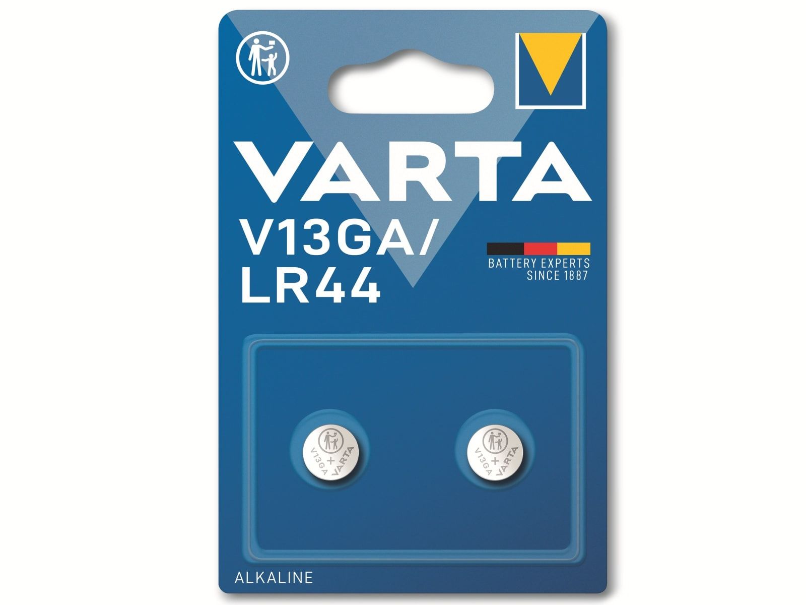 VARTA Knopfzelle Alkaline, LR44, 1.5V V13GA, 1.5V, 2 Stück von Varta